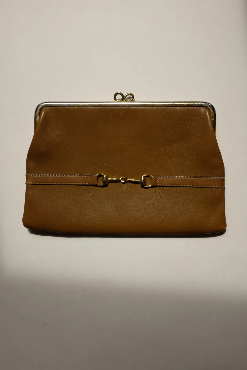 0047_COGNAC VINTAGE GOLDPFEIL CLUTCH WALLET