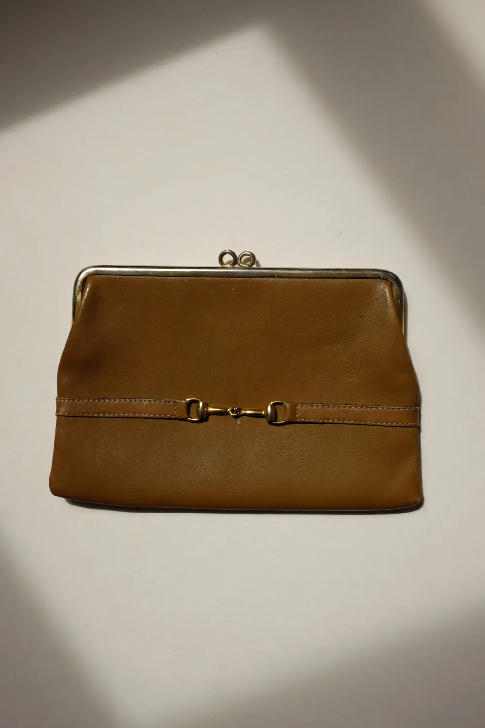 0047_COGNAC VINTAGE GOLDPFEIL CLUTCH WALLET