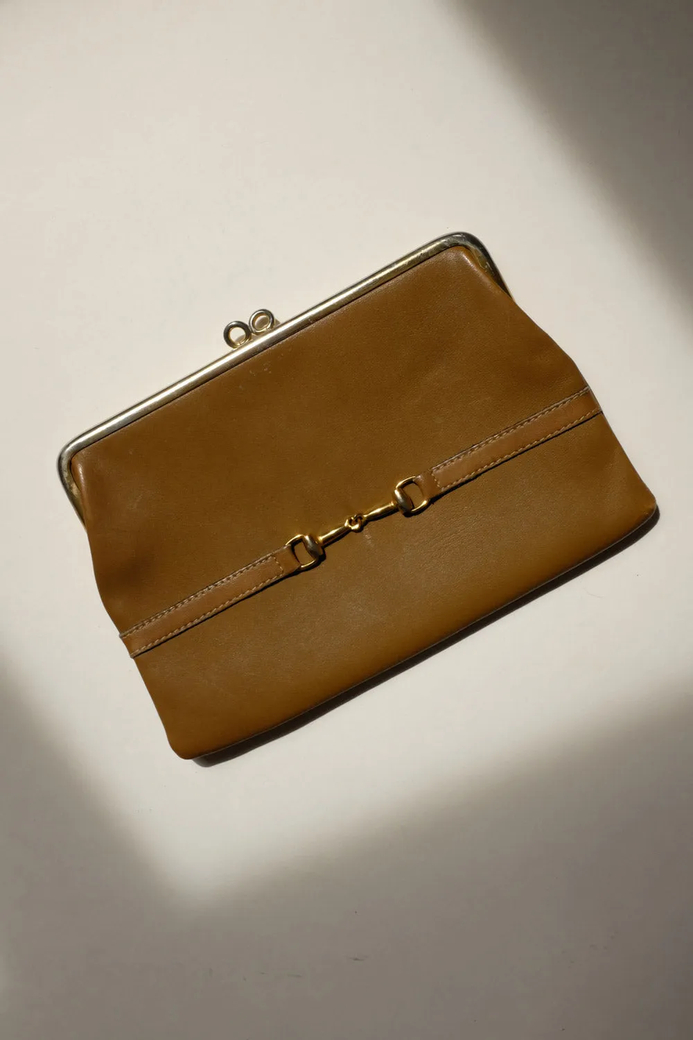 0047_COGNAC VINTAGE GOLDPFEIL CLUTCH WALLET