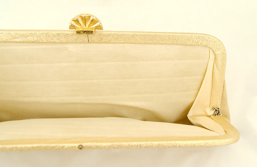 1950s Gold Fan Clutch Bag