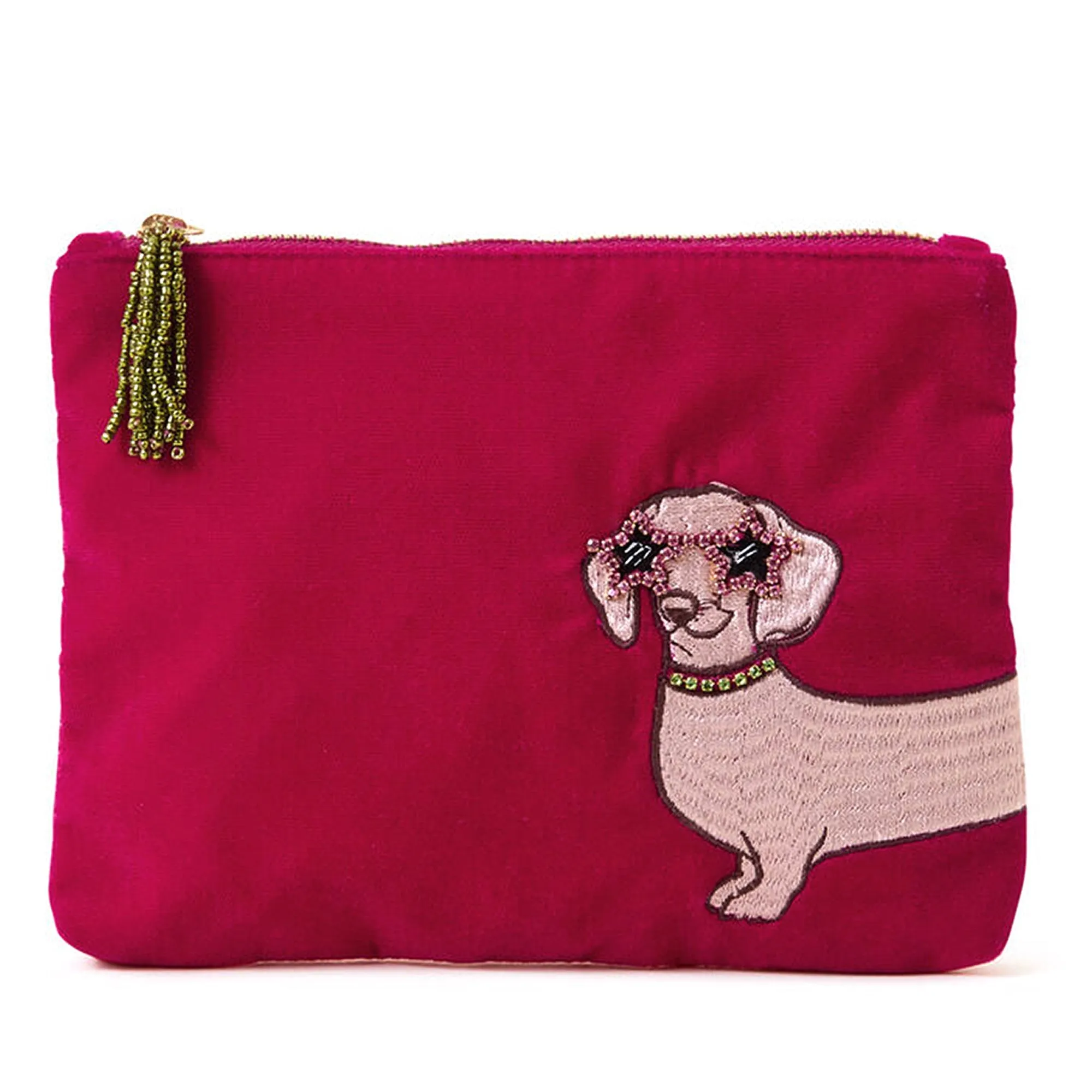 Accessorize London Women's Fuchsia Dazzle Sausage Dog Pouch