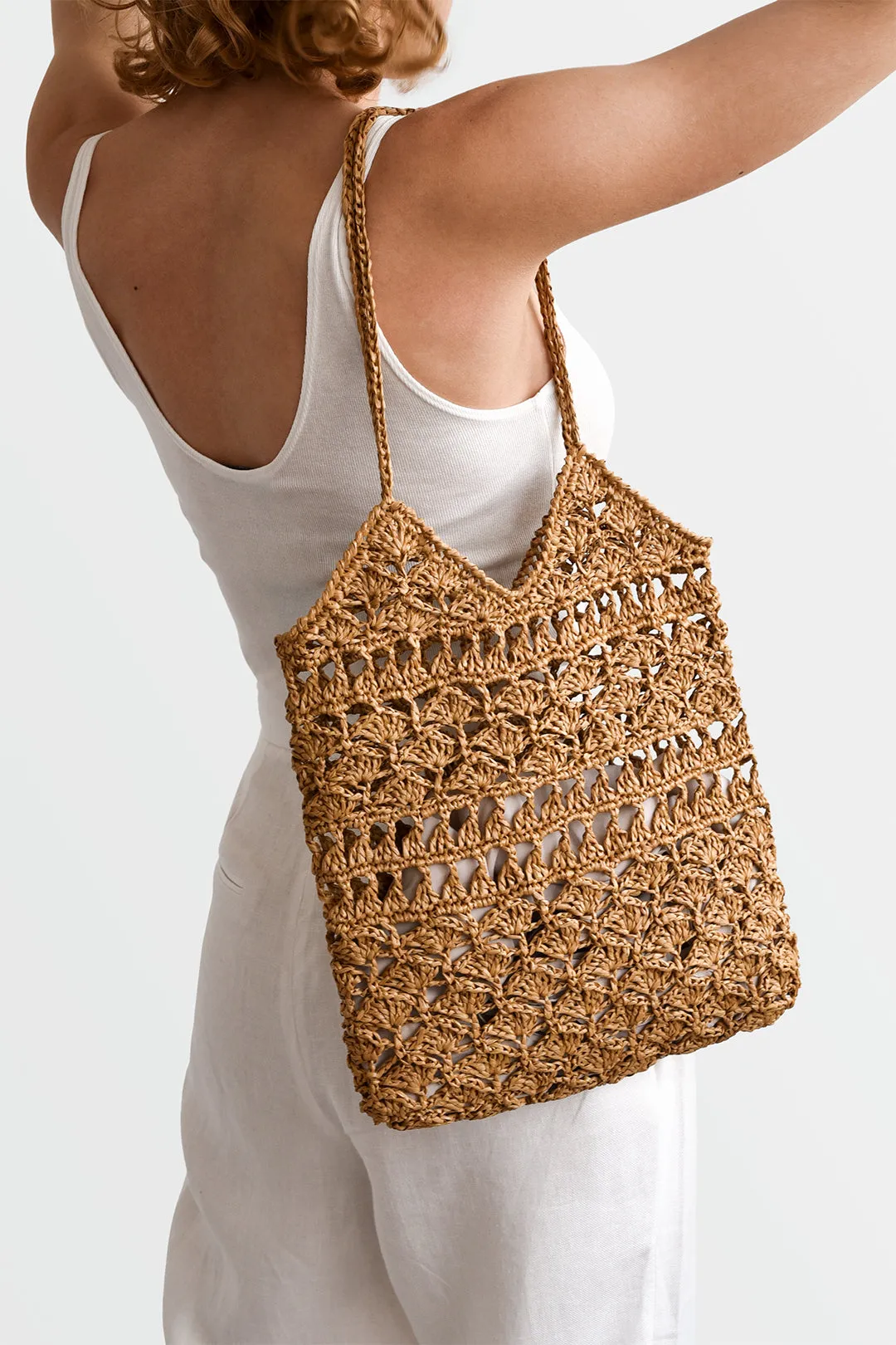 Anemone Crochet Raffia Tote