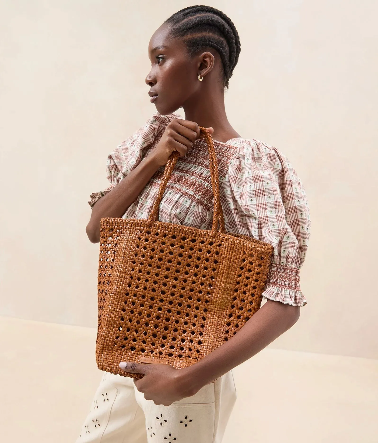 Angelo Open Weave Leather Tote Bag