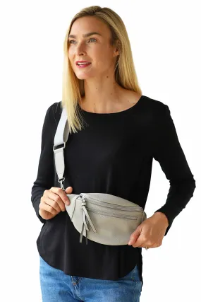 Archer House Cross Body Belt Bag - Soft Grey