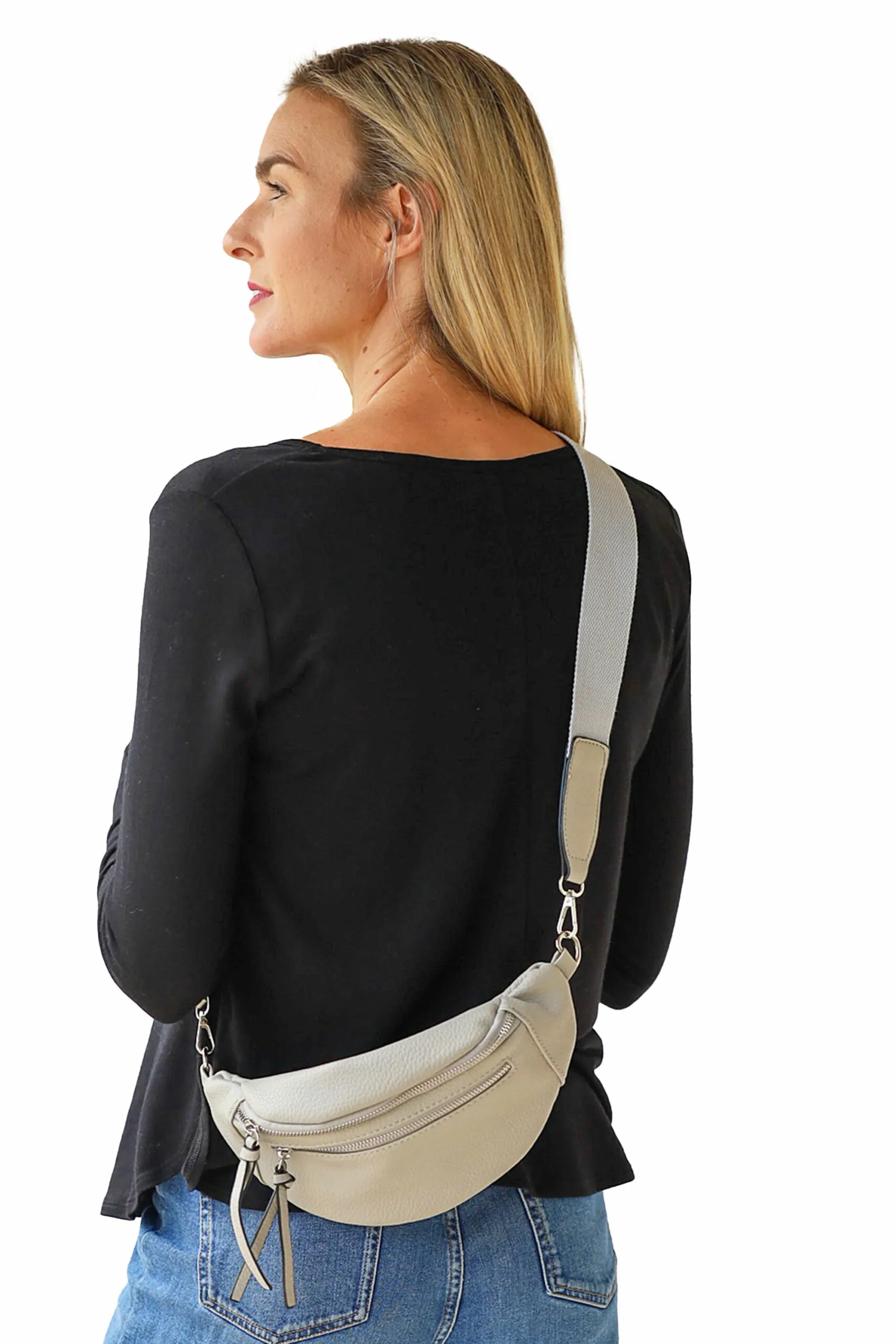 Archer House Cross Body Belt Bag - Soft Grey