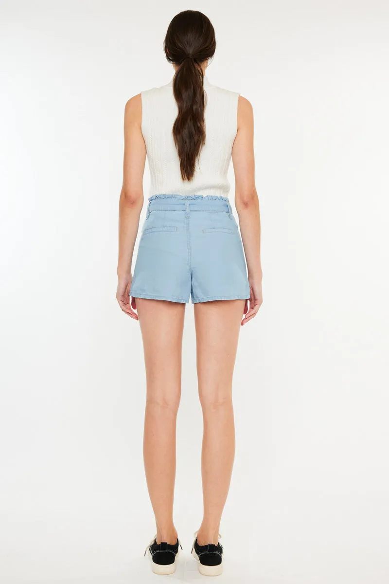 Asher Ultra High Rise Belted Paper-Bag Shorts