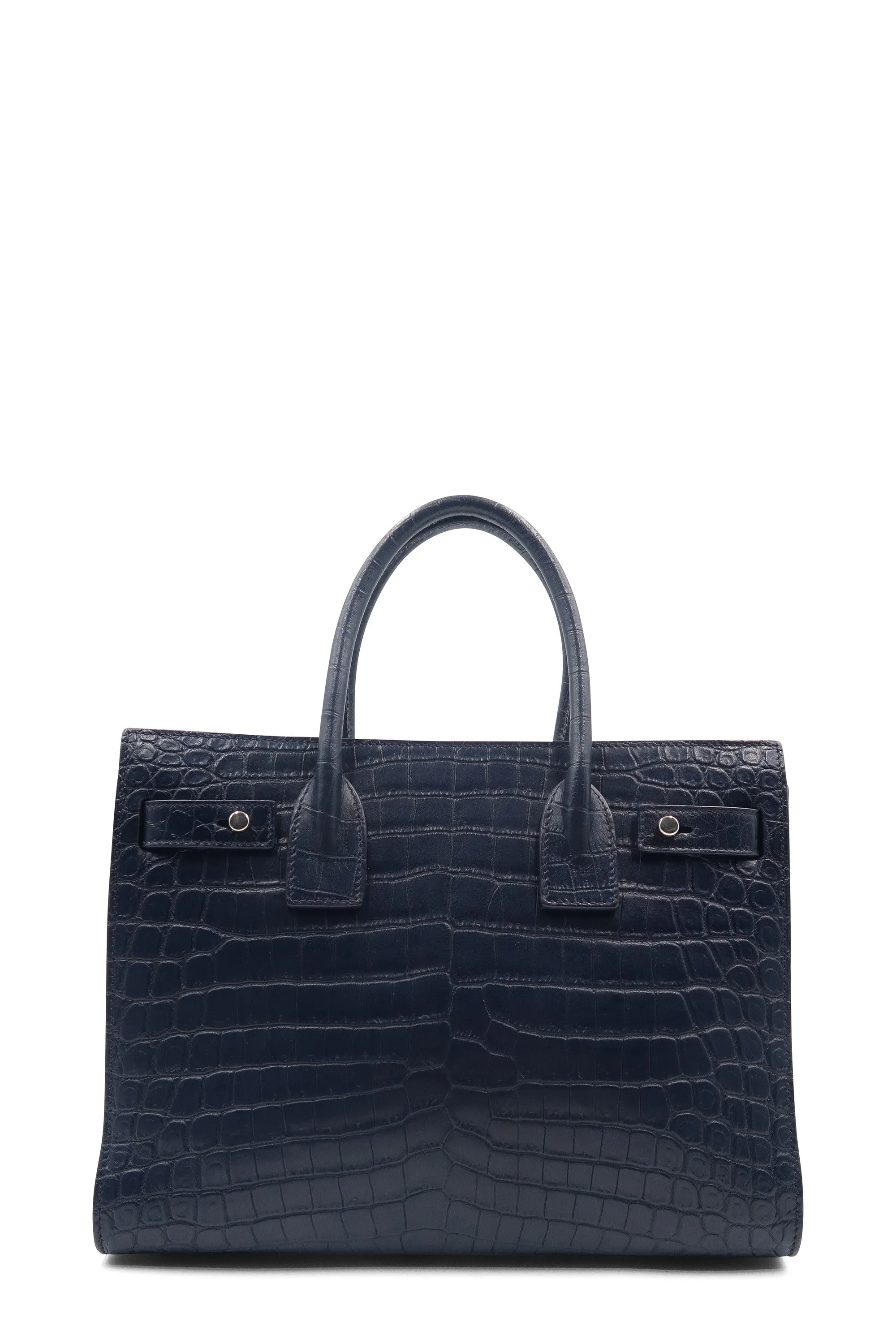 Baby Sac De Jour Souple Crocodile Embossed Navy