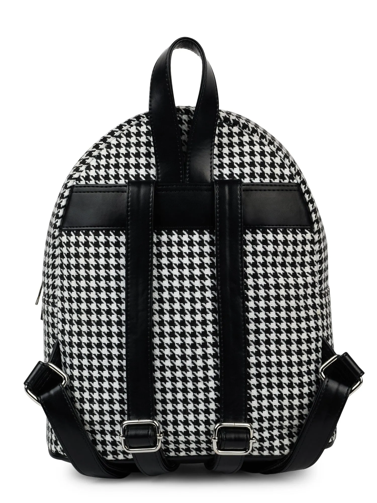 Berrylush Women Black Checkered Casual Backpack