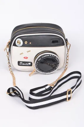 Black Camera Crossbody Purse