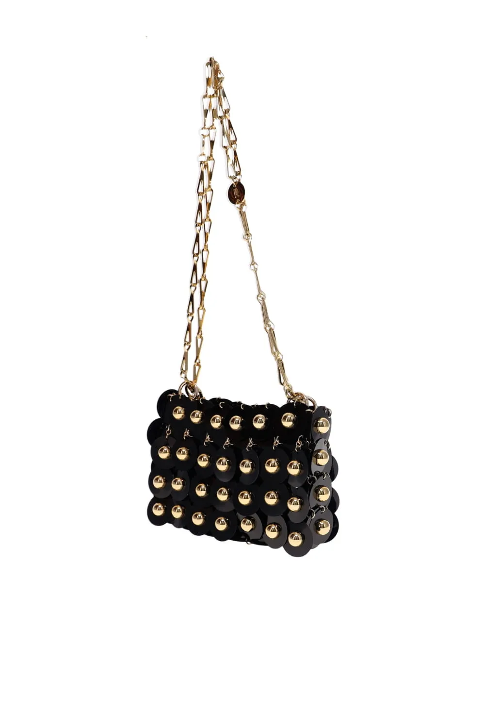 Black Sparkle Nano Gold Sphere Shoulder Bag