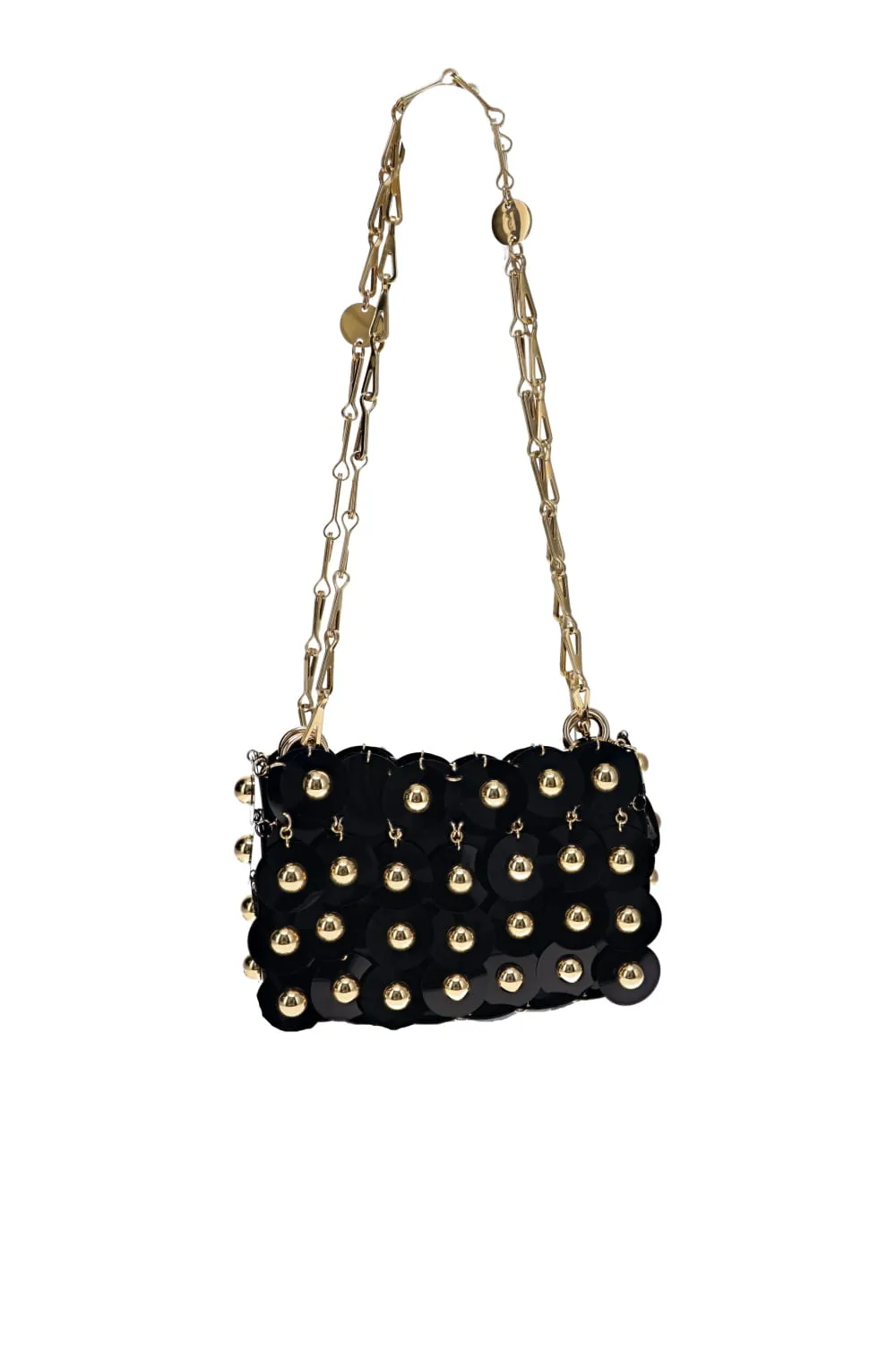 Black Sparkle Nano Gold Sphere Shoulder Bag