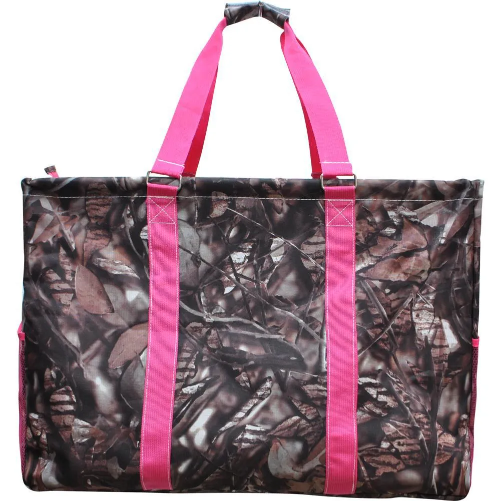 BnB Natural Camo Hot Pink NGIL Mega Shopping Utility Tote Bag