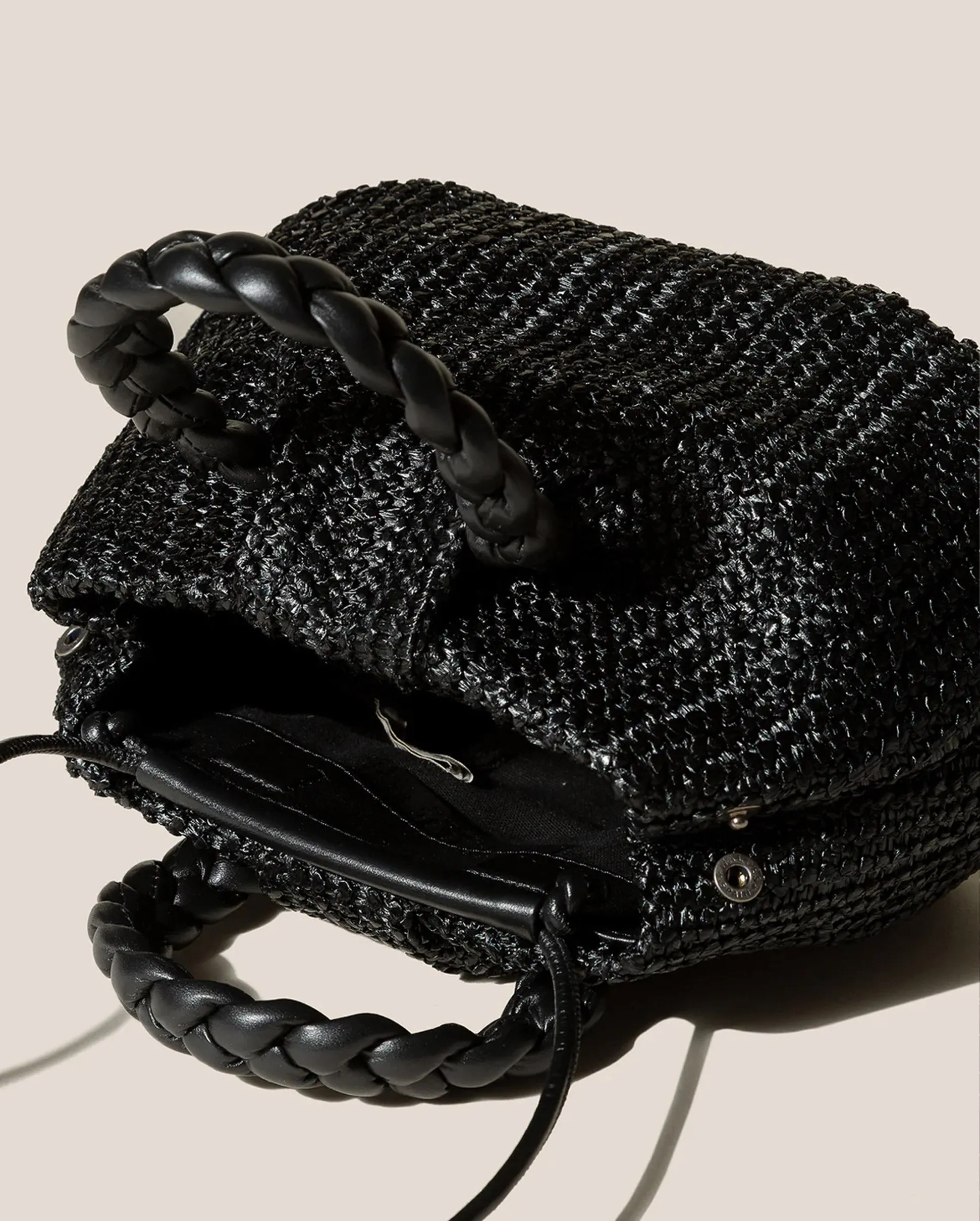 BOMBON M RAFFIA BAG / BLACK