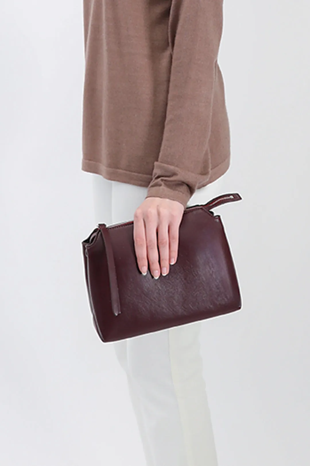 BRIDGET ITALIAN LEATHER CROSSBODY BAG IN BORDEAUX