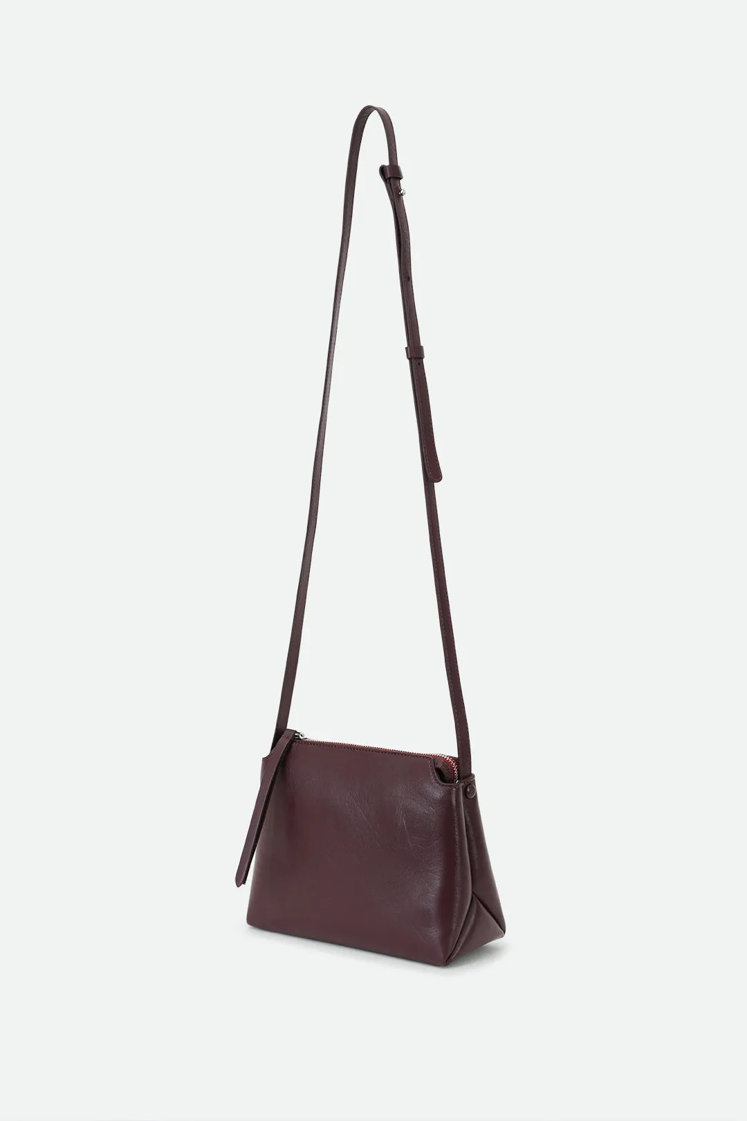 BRIDGET ITALIAN LEATHER CROSSBODY BAG IN BORDEAUX