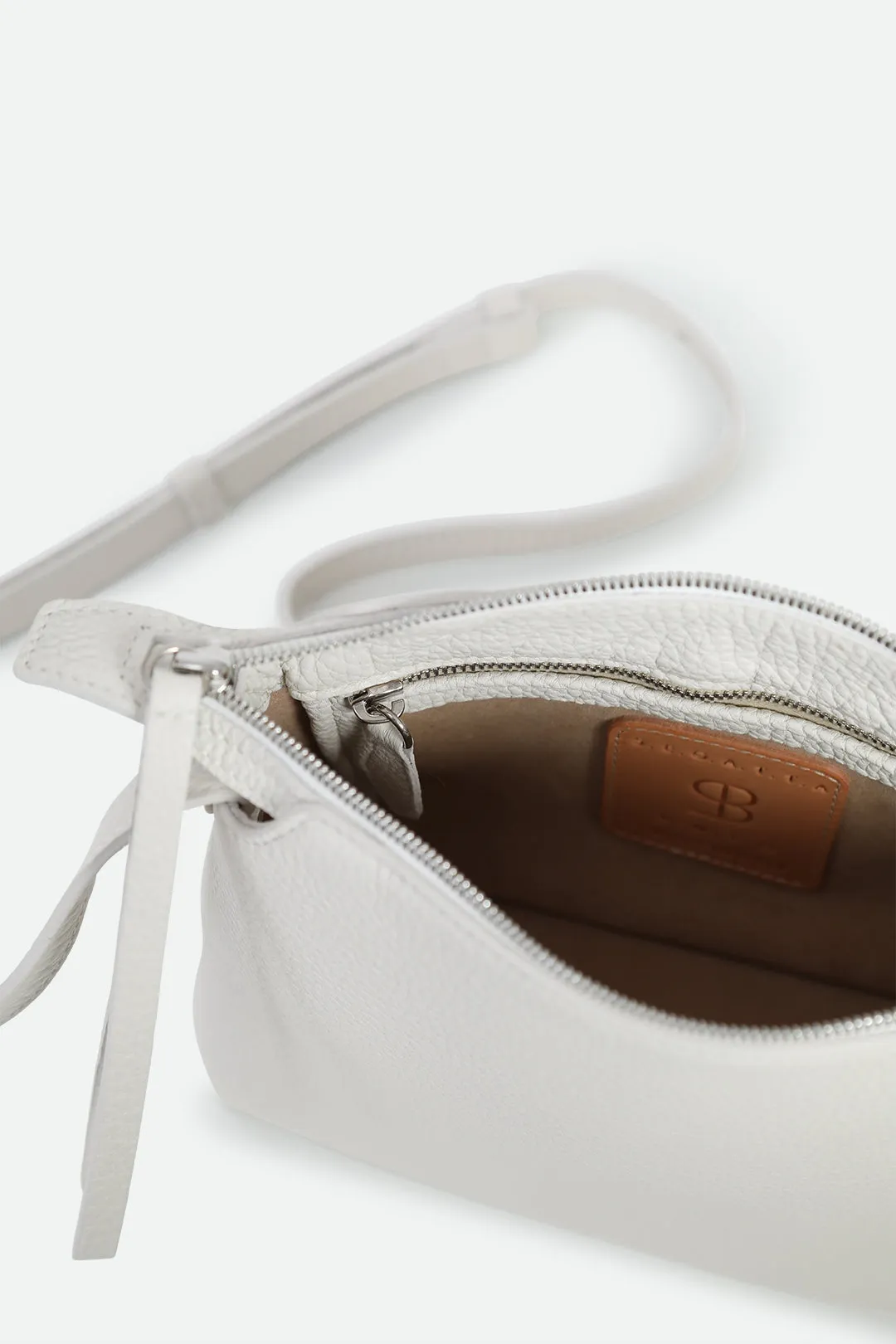 BRIDGET ITALIAN LEATHER CROSSBODY BAG IN BUTTER WHITE