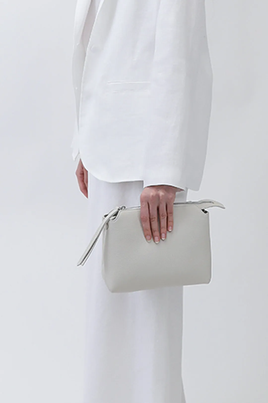 BRIDGET ITALIAN LEATHER CROSSBODY BAG IN BUTTER WHITE