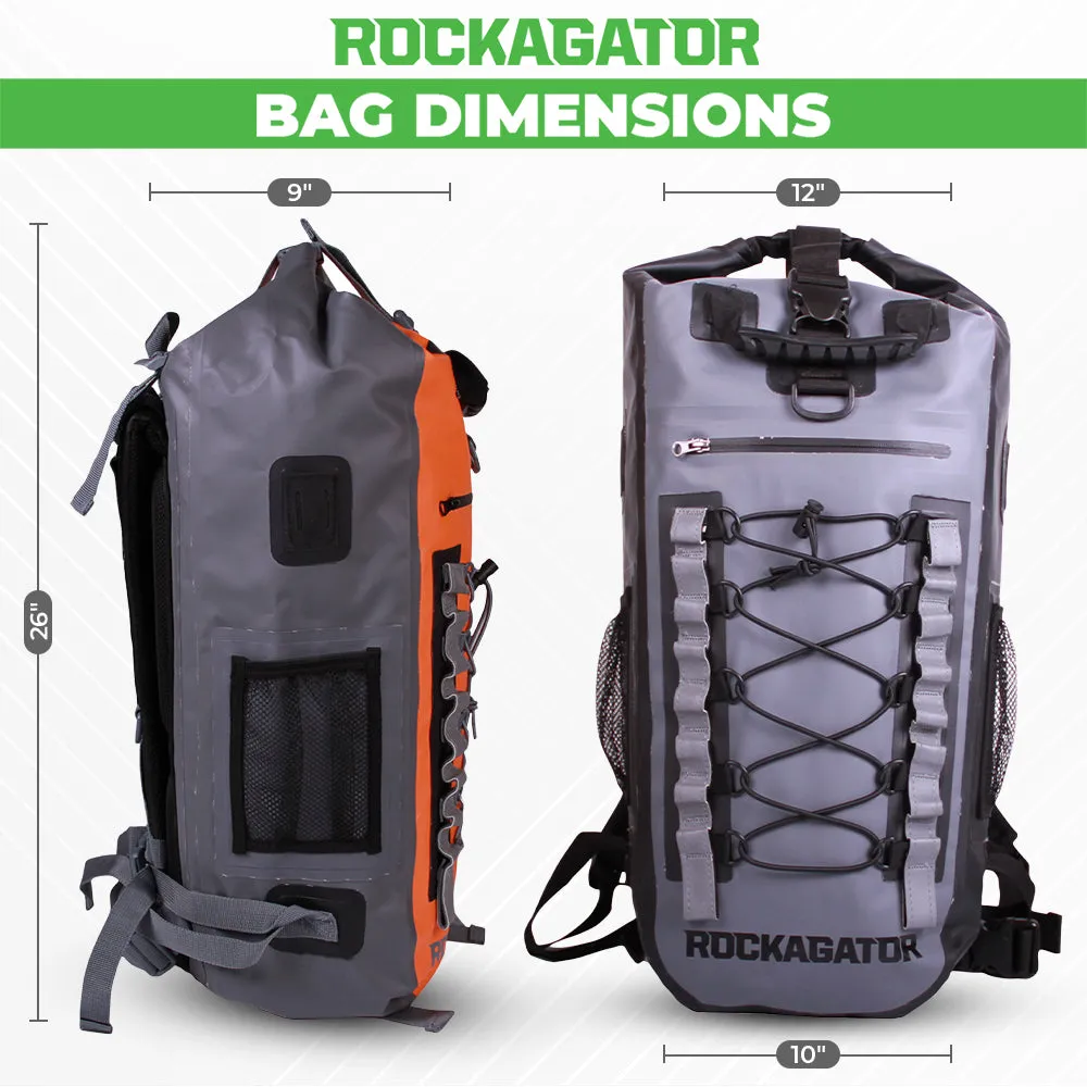 BUNDLE SPECIAL Rockagator Hydric Series 40 Liter Original Waterproof Backpack & 2 DRY BAGS