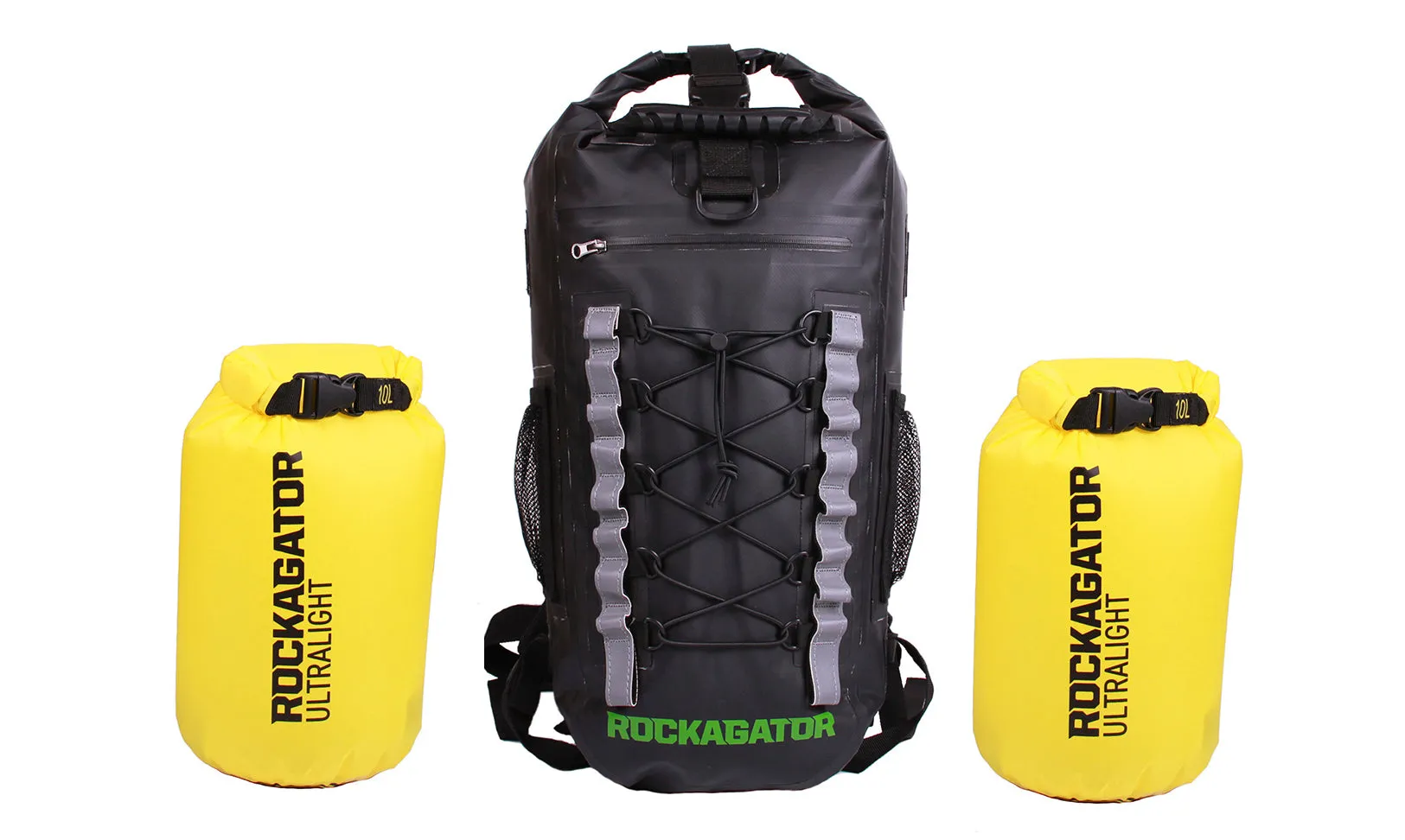 BUNDLE SPECIAL Rockagator Hydric Series 40 Liter Original Waterproof Backpack & 2 DRY BAGS