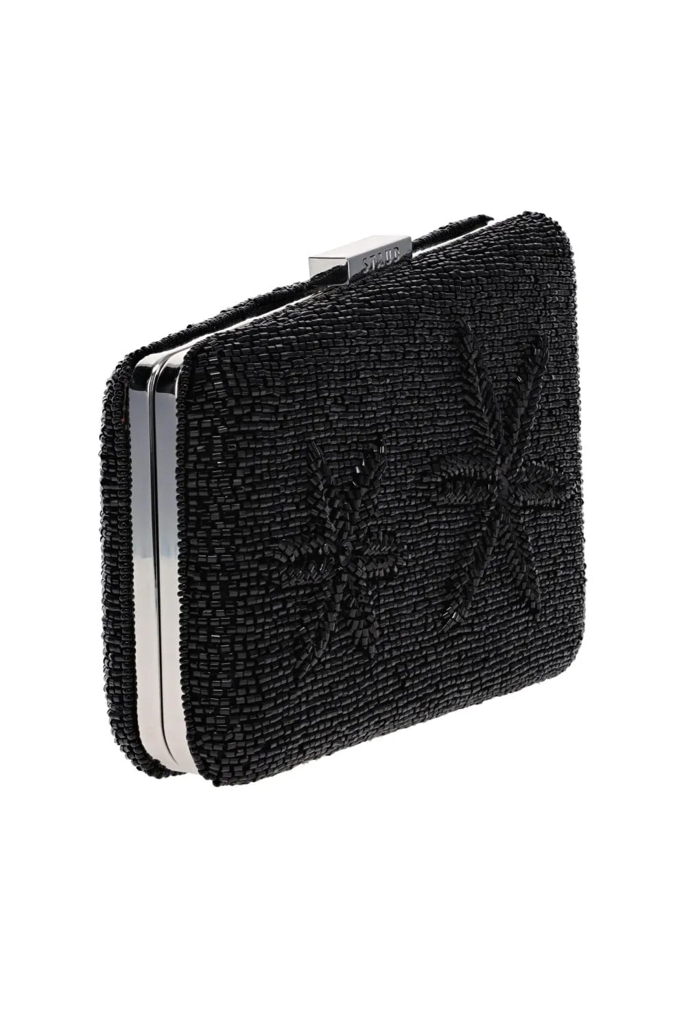 Carmella Black Starfish Beaded Clutch