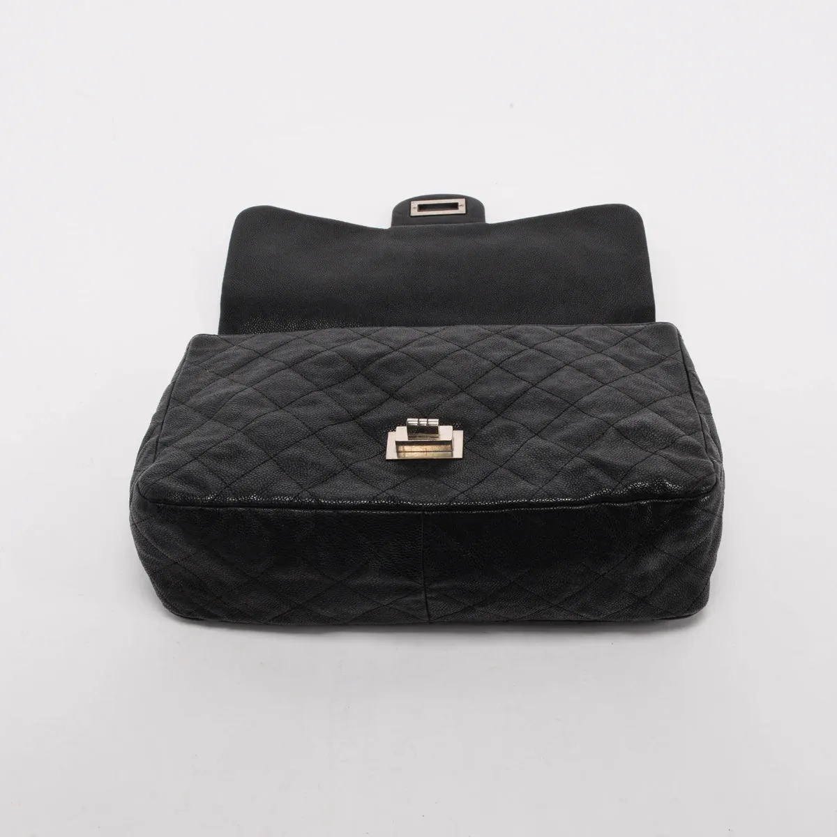 Chanel Black Caviar Bijoux Chain Jumbo Single Flap Bag