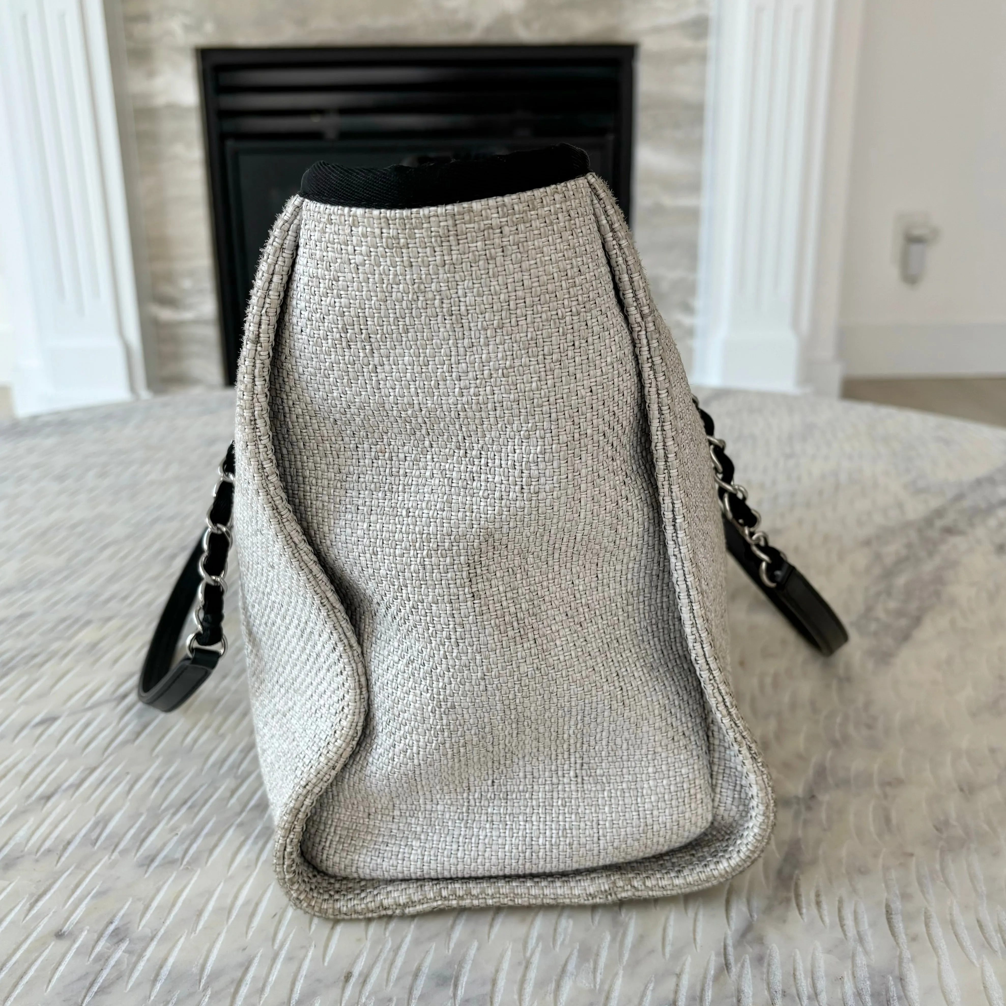 Chanel Deauville Small Grey Black Tote Bag