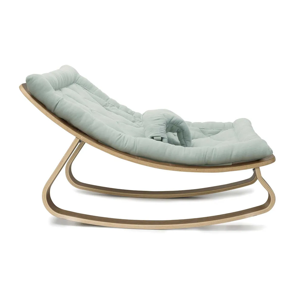 Charlie Crane Levo Baby Rocker in Walnut with Farrow Cushion