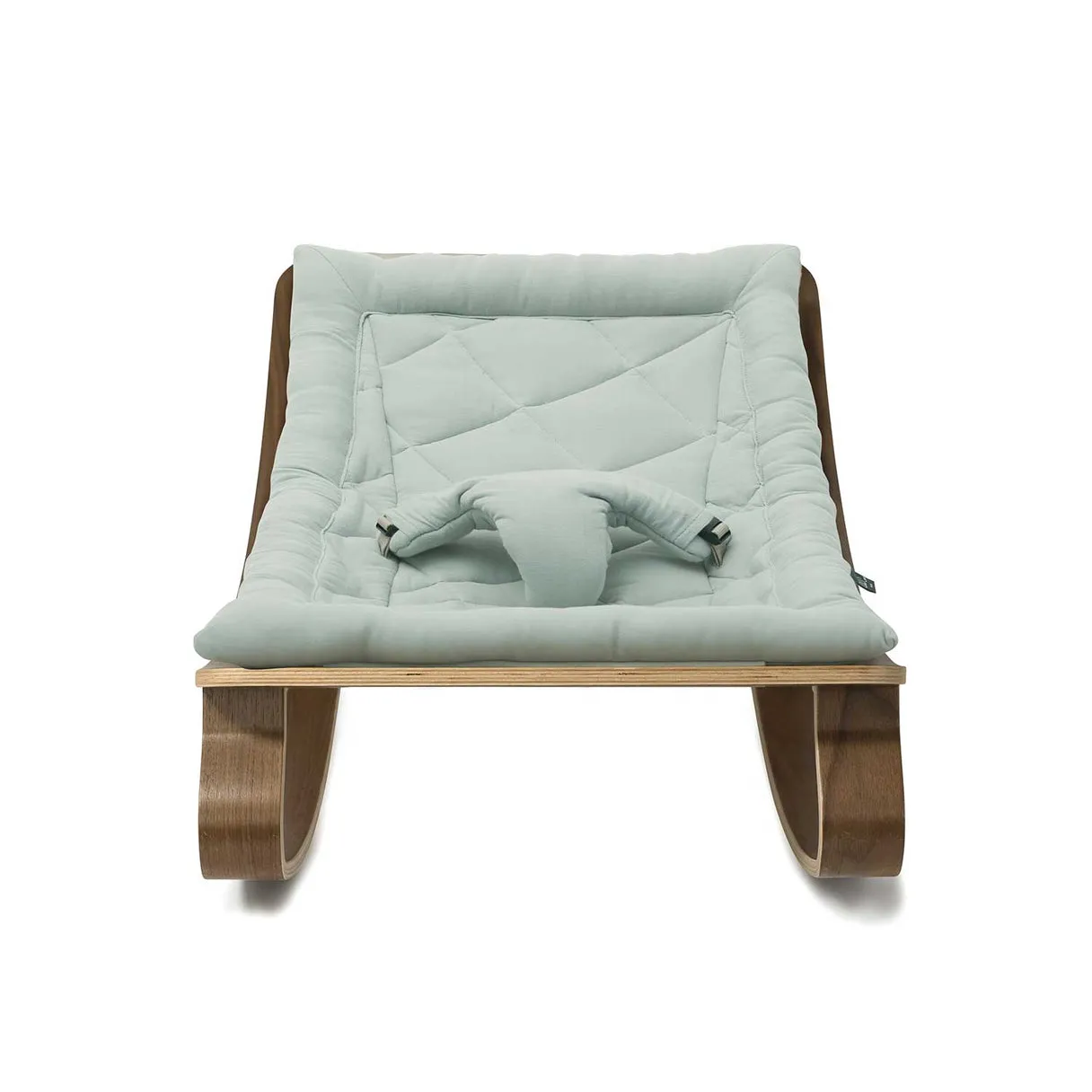 Charlie Crane Levo Baby Rocker in Walnut with Farrow Cushion