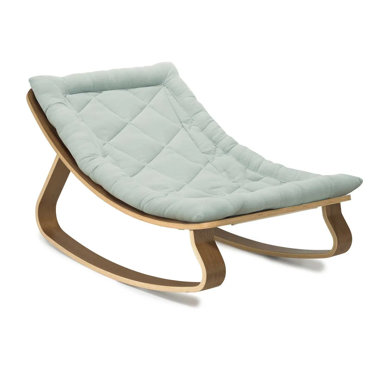 Charlie Crane Levo Baby Rocker in Walnut with Farrow Cushion