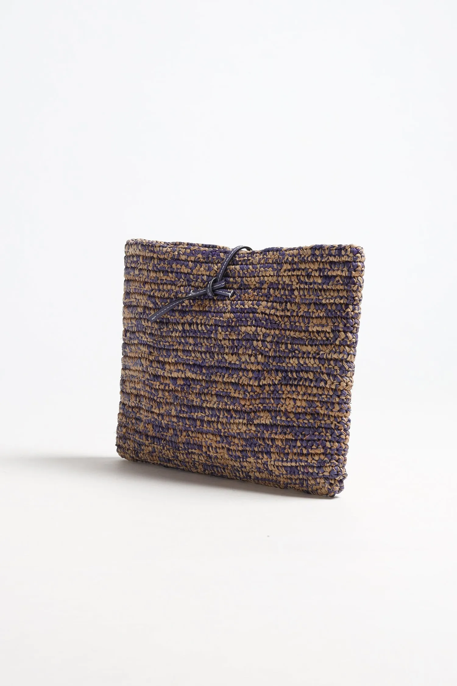 Clutch Raffia in Lavender/Tan