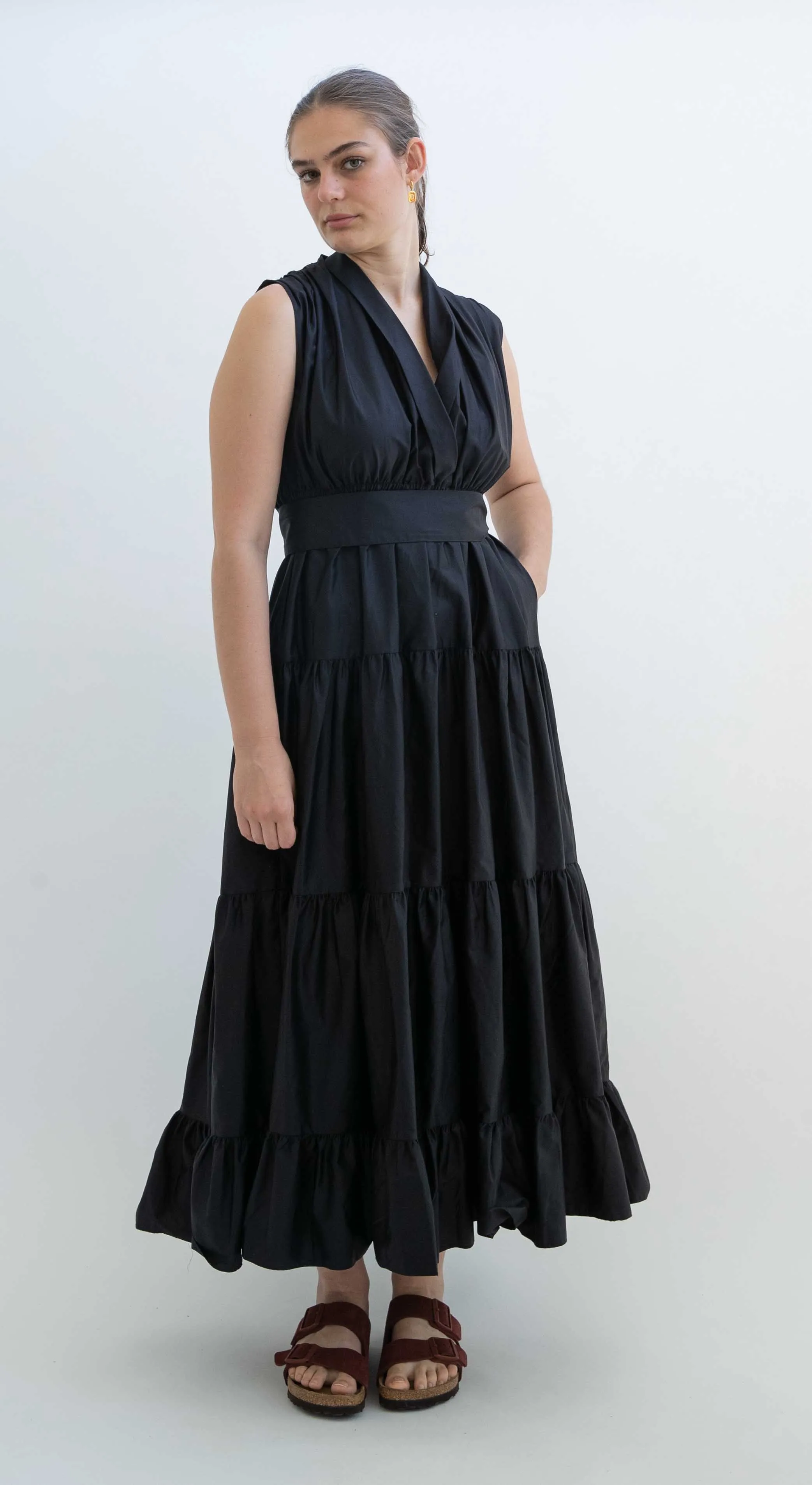 Devotion Twins Vroylia Long Dress in Black