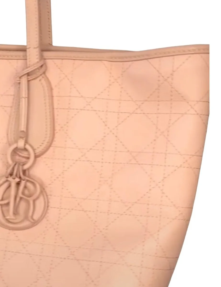 Dior Coated Canvas Cannage Panarea Shopping Tote Rosato