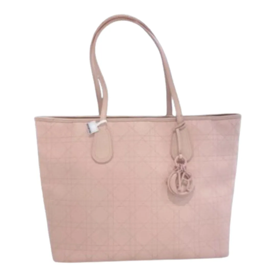 Dior Coated Canvas Cannage Panarea Shopping Tote Rosato