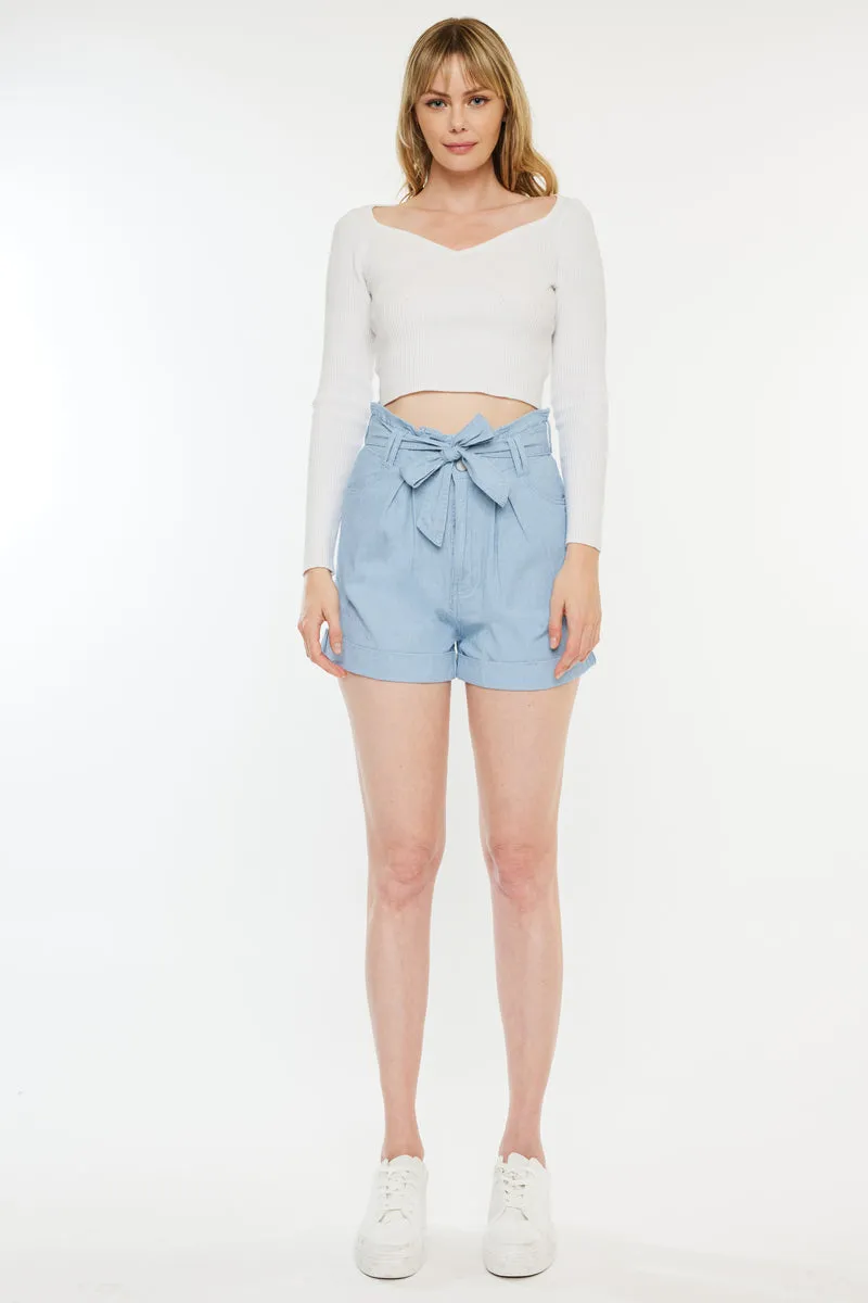 Dove Ultra High Rise Paperbag Shorts