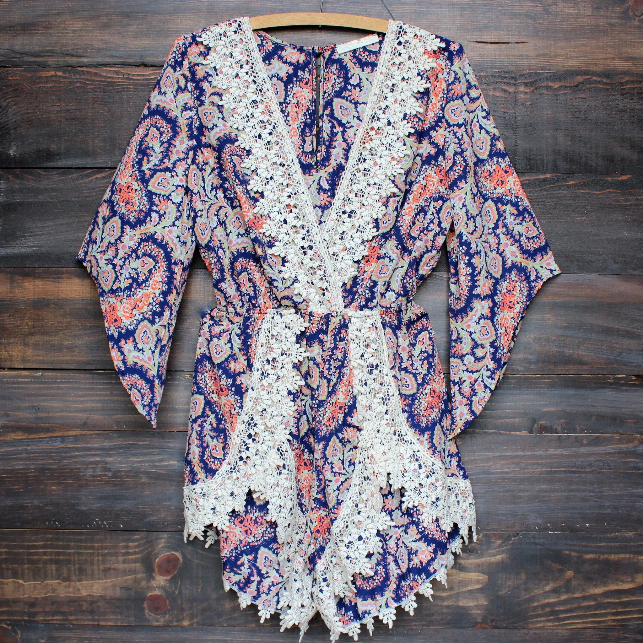 Dream Catcher Paisley Romper in Purple/Pink