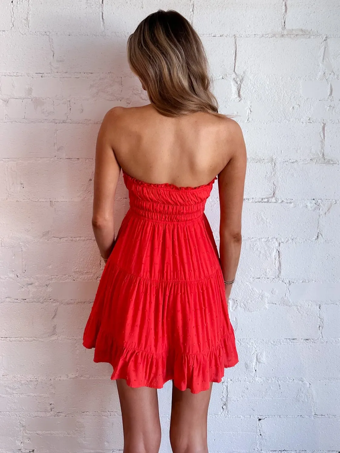 Effortless Strapless Ruffle Dress