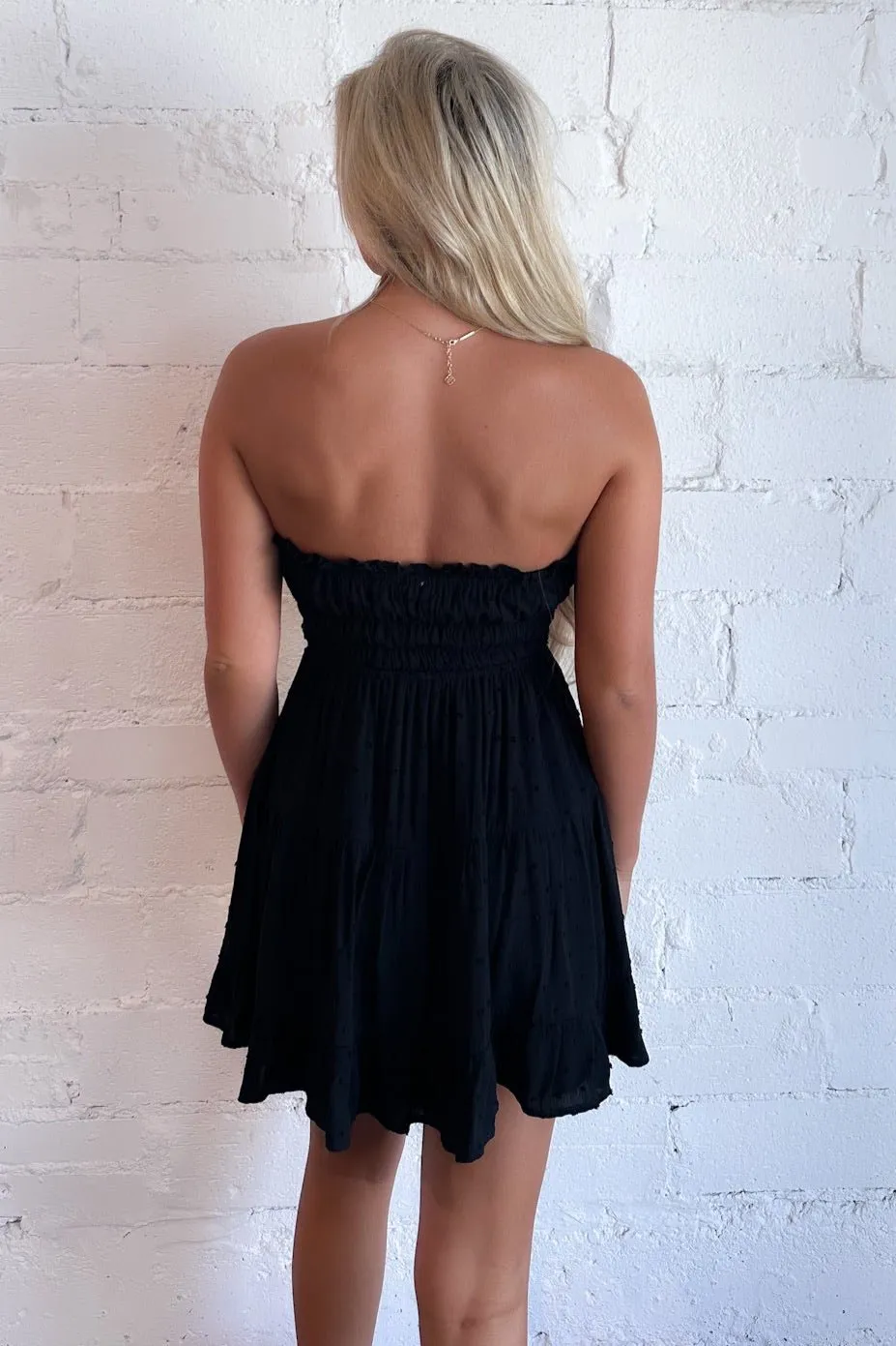 Effortless Strapless Ruffle Dress