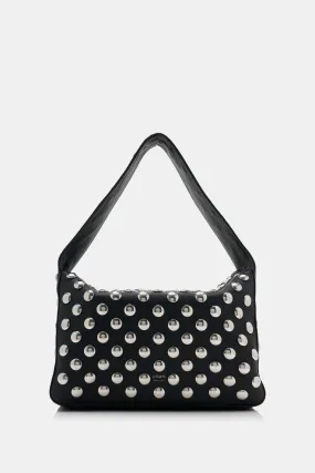 Elena Shoulder Bag with Silver Studs in Black