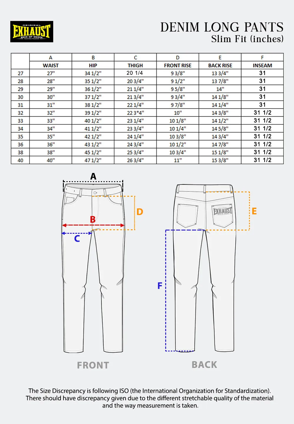 EXHAUST CLASSIC  JEANS LONG PANTS [303 SLIM FIT] 1603