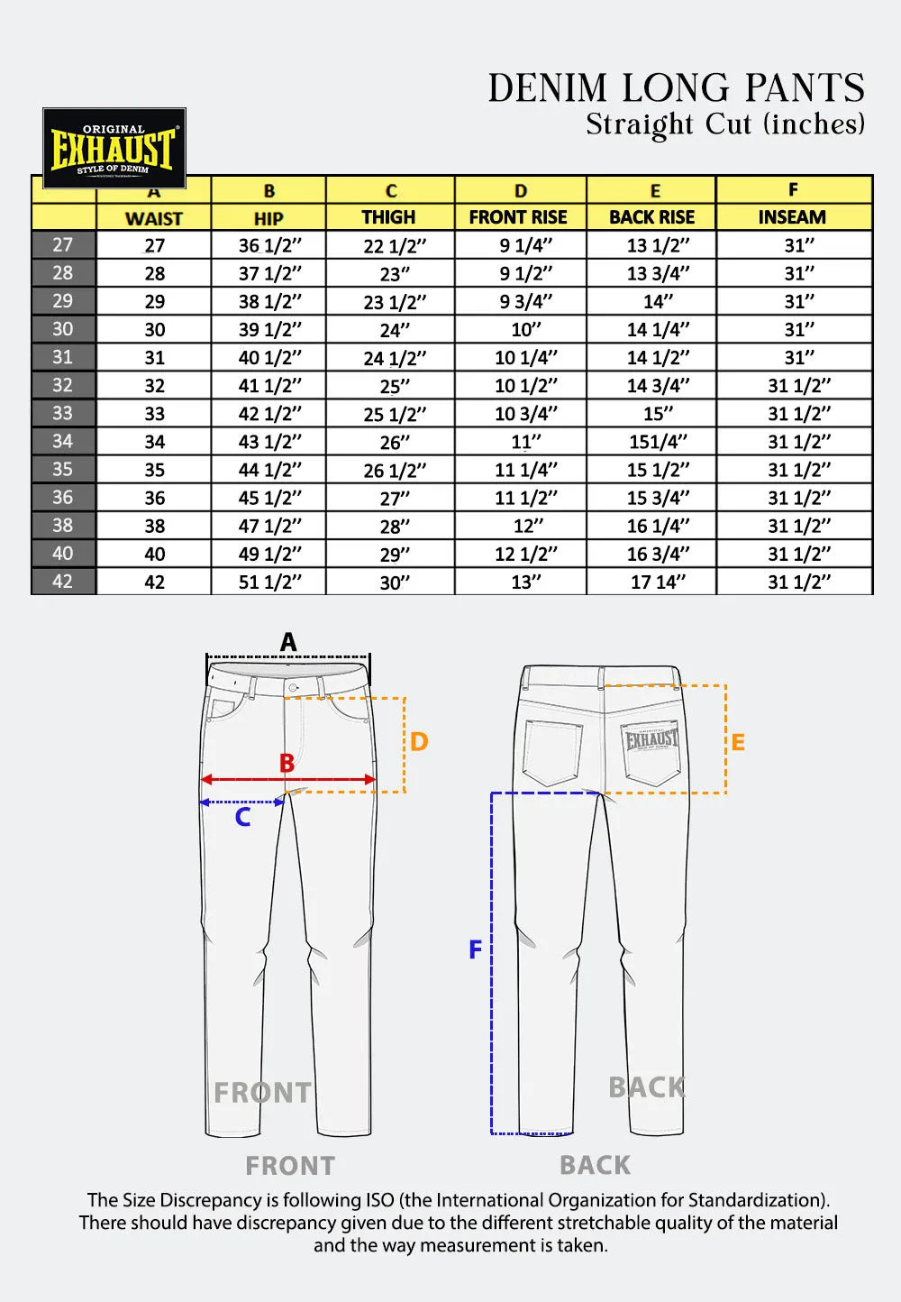 EXHAUST CLASSIC JEANS LONG PANTS [306 STARIGHT CUT] 1633