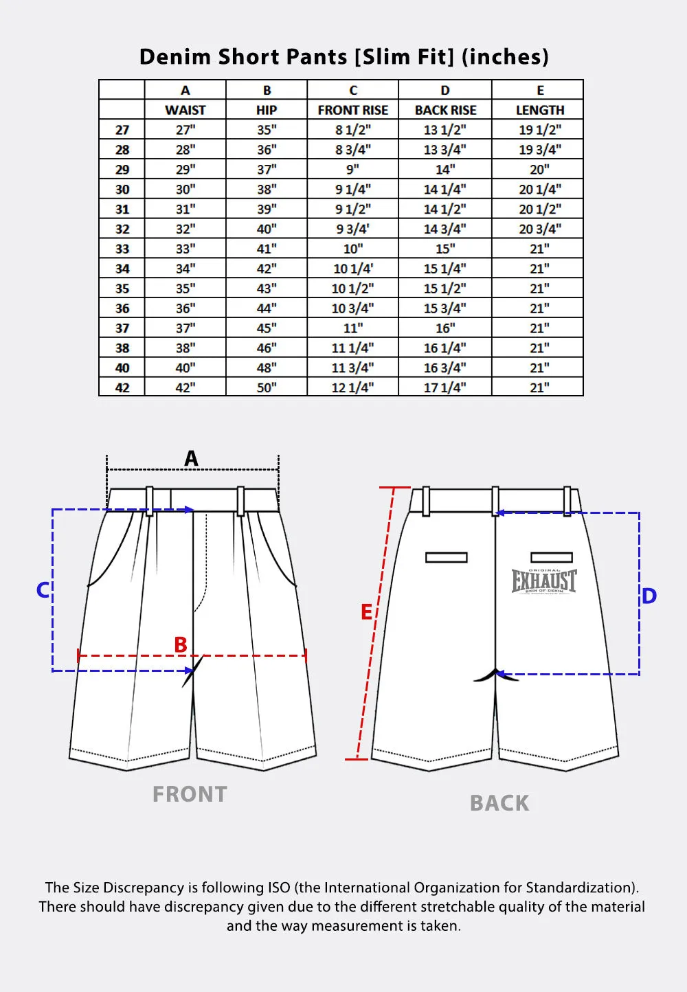 EXHAUST JEANS SHORT PANTS [SLIM FIT] 1555