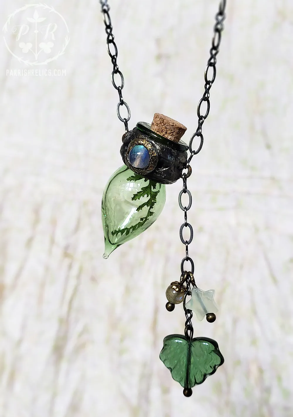 Fern Vessel Labradorite Amulet