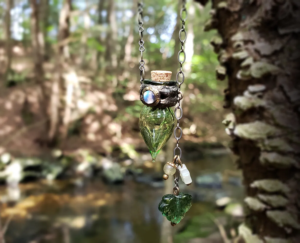 Fern Vessel Labradorite Amulet