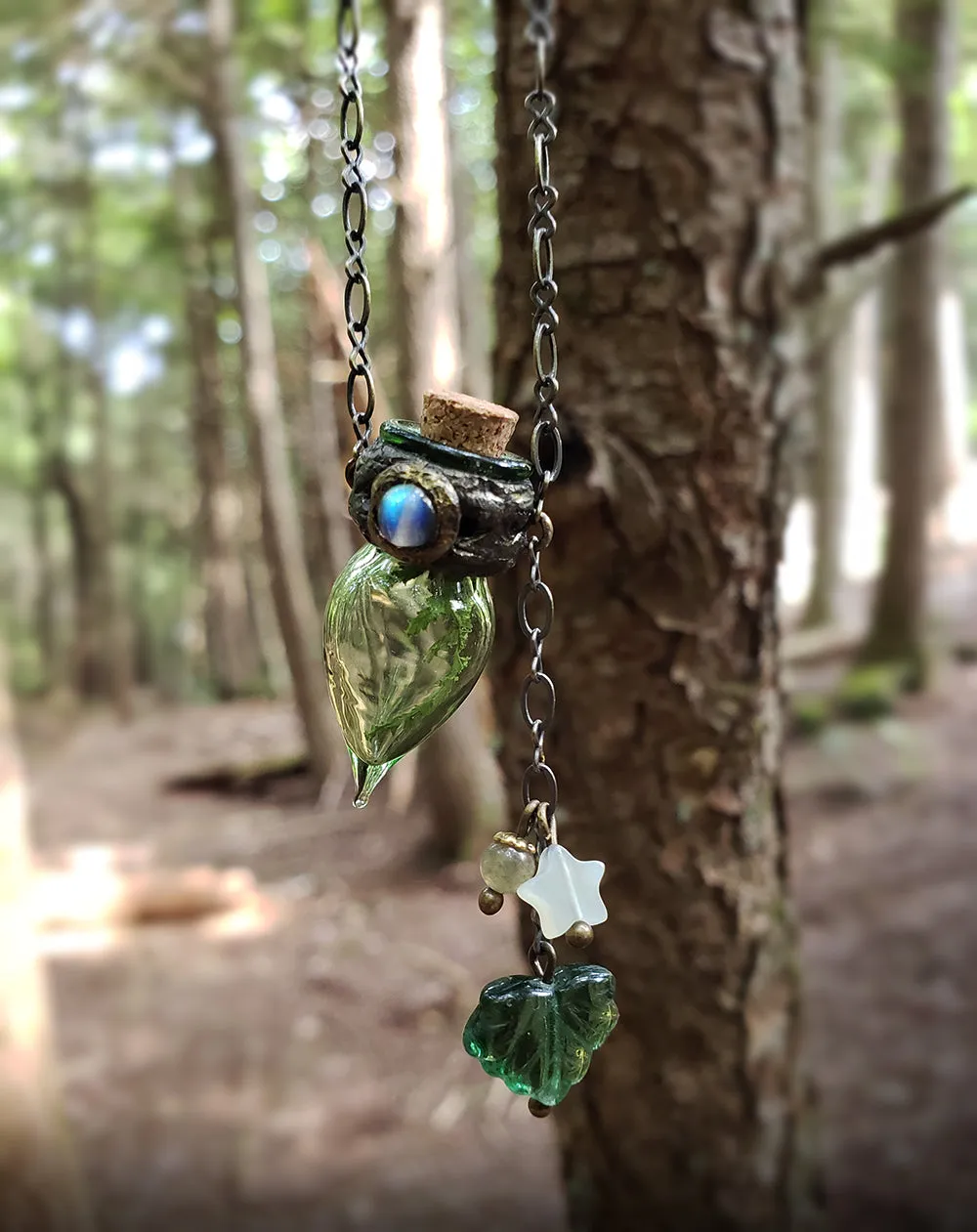 Fern Vessel Labradorite Amulet