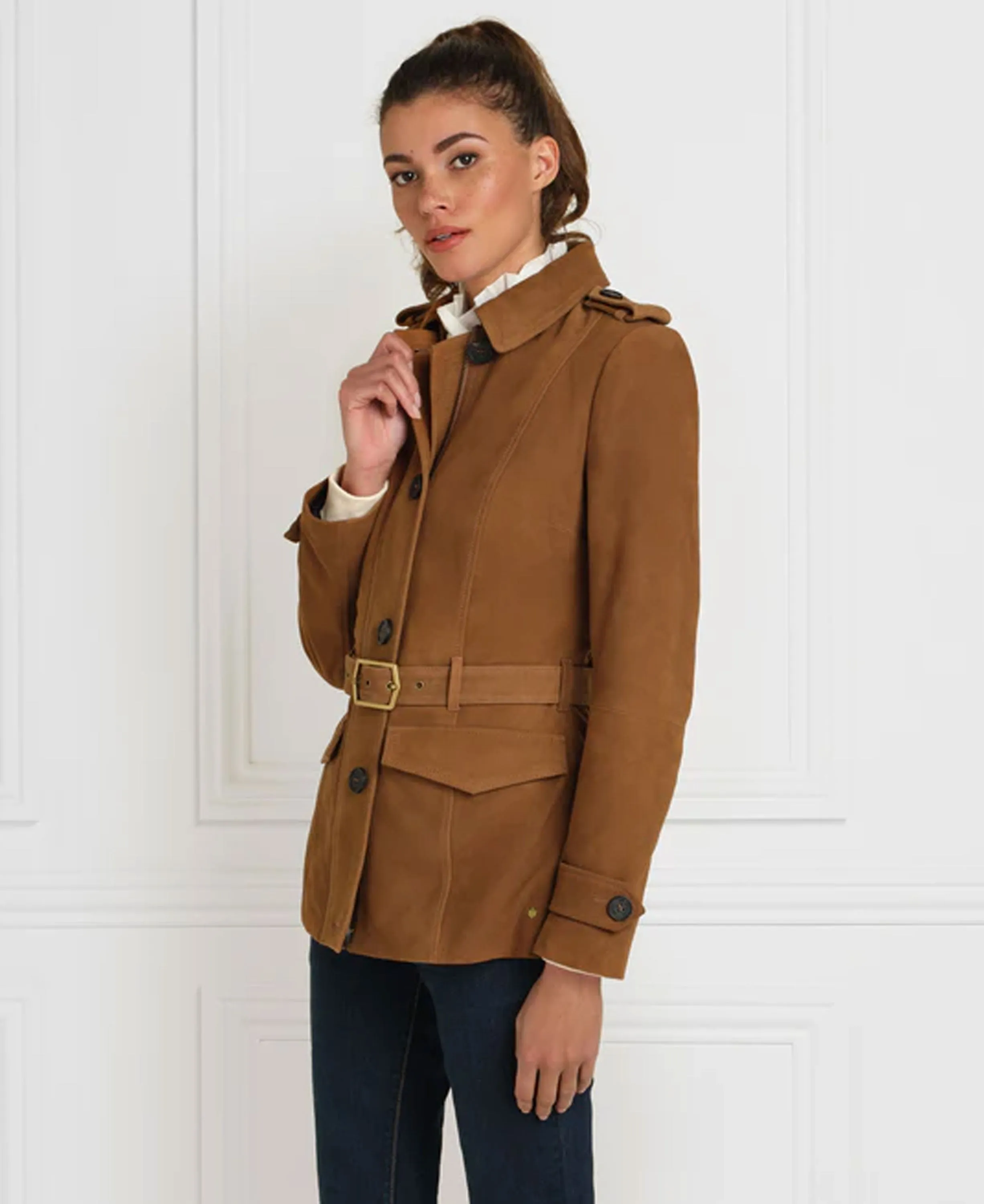 Frances Jacket - Tan Suede