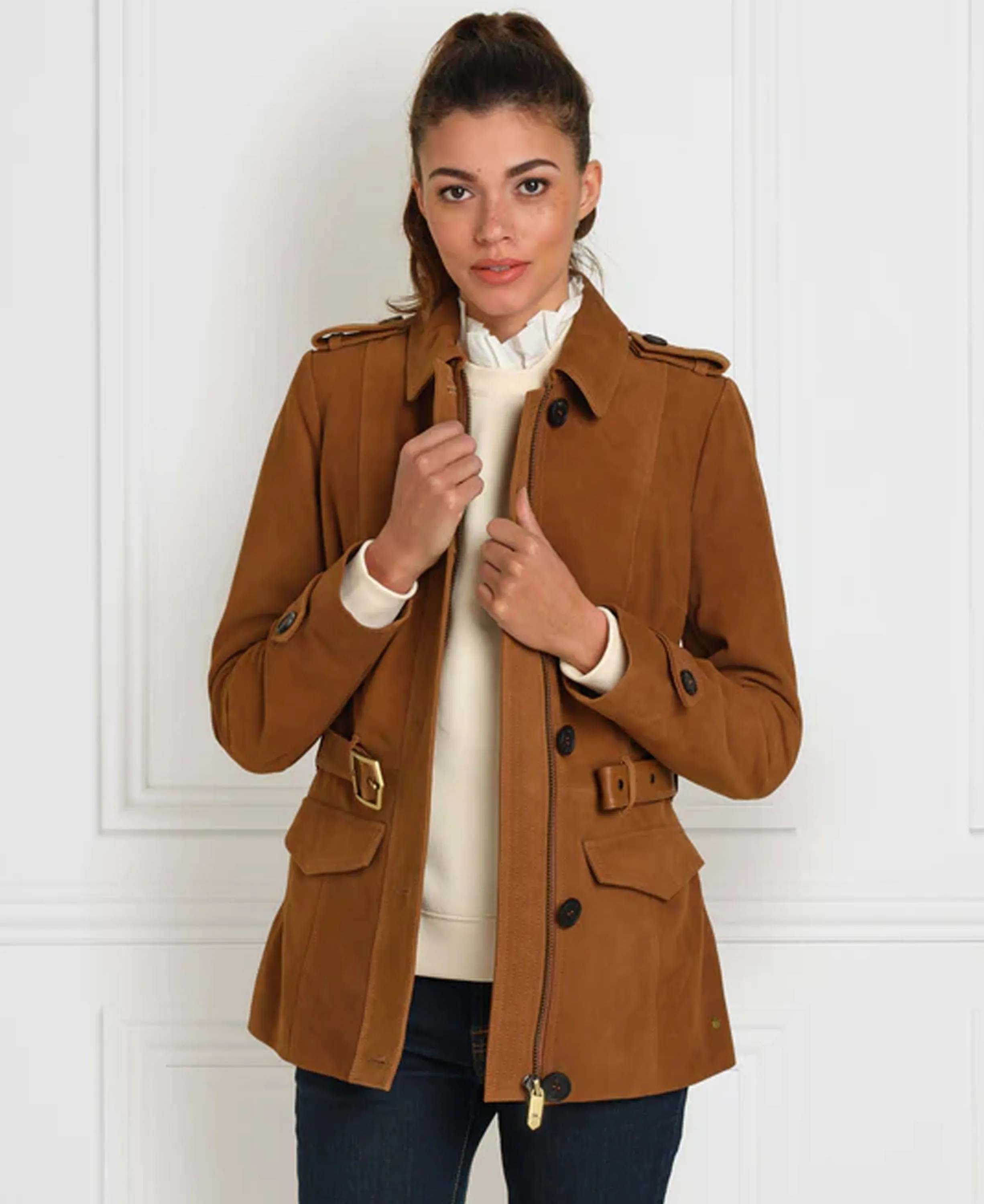 Frances Jacket - Tan Suede