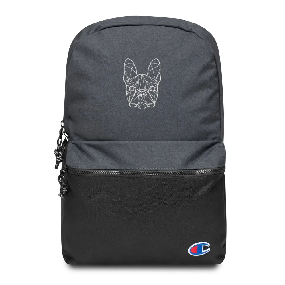 Frenchie Embroidered Champion Backpack