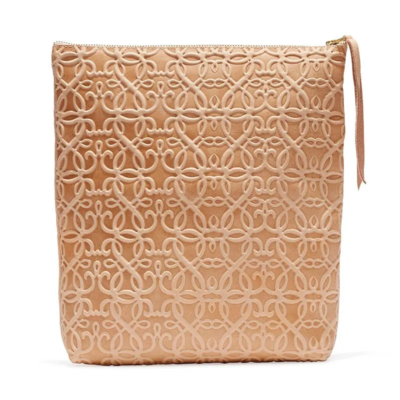 Gabriel Leather Fold Over Clutch, Blush