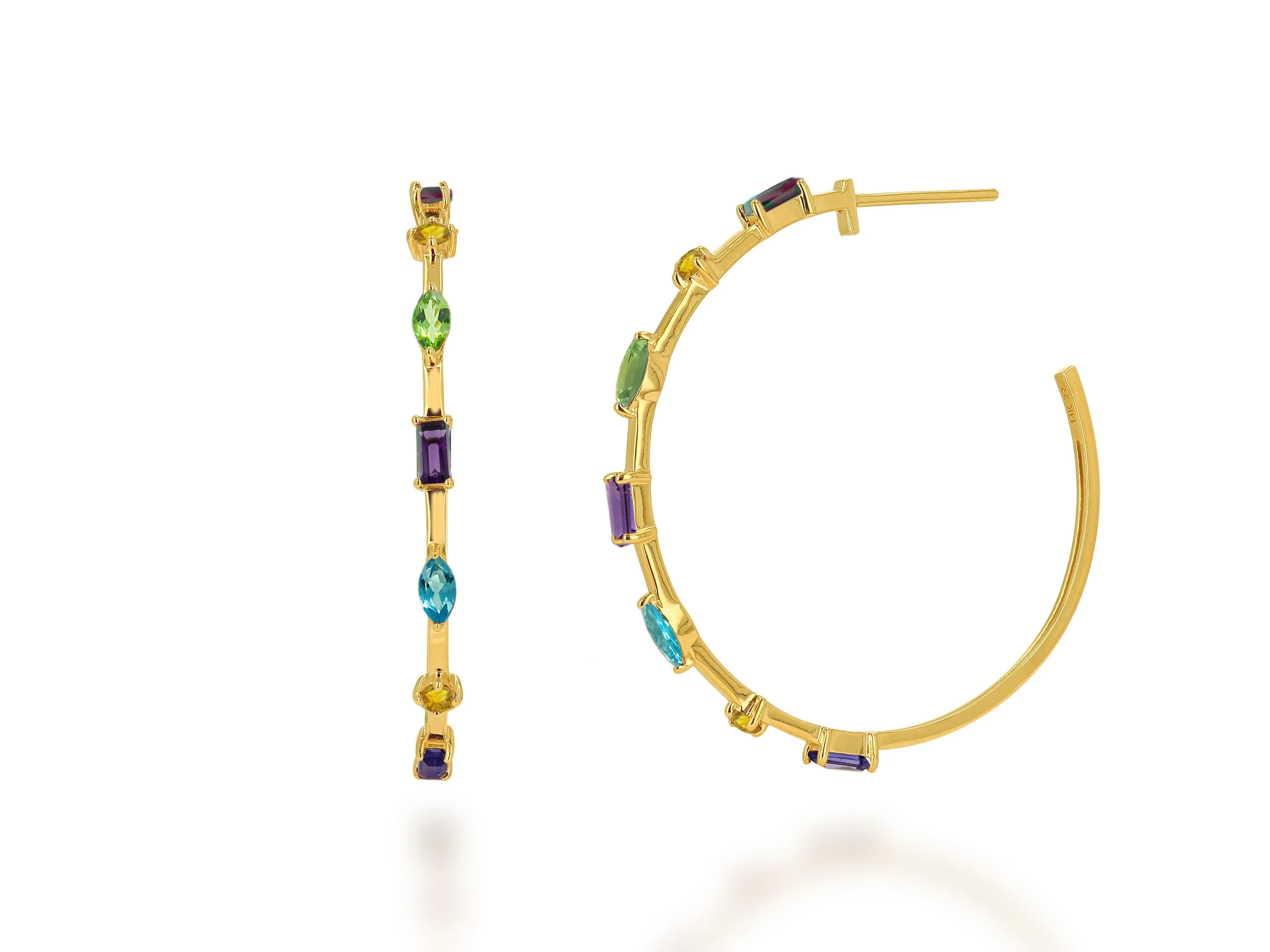 Gemstone Space Hoop Earring