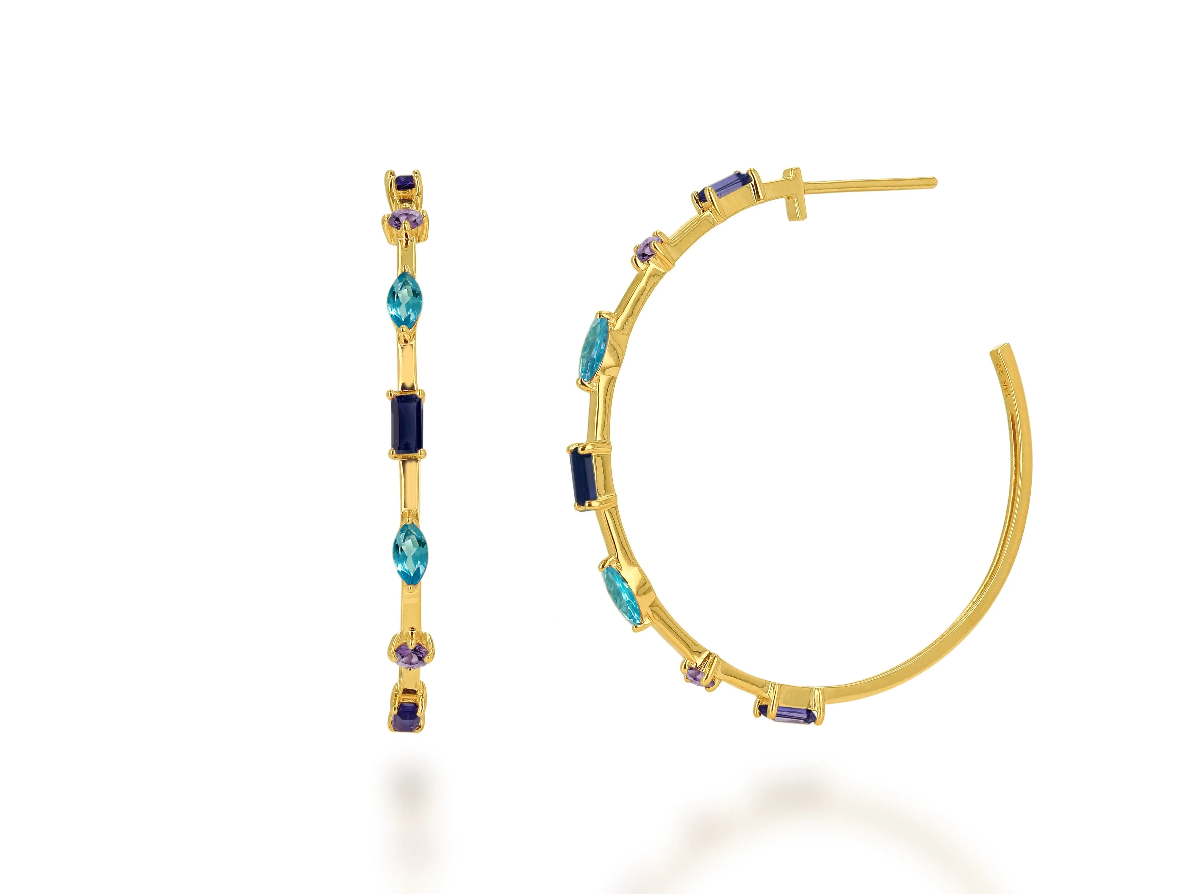 Gemstone Space Hoop Earring